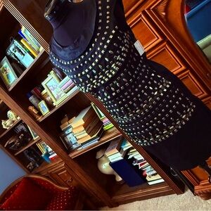 Black Studded Mini Dress by Black